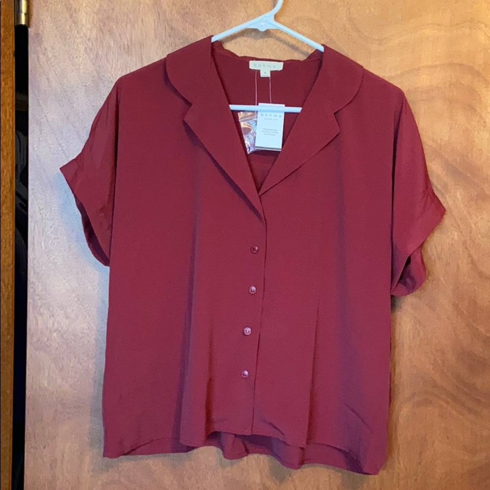 Cropped button up blouse